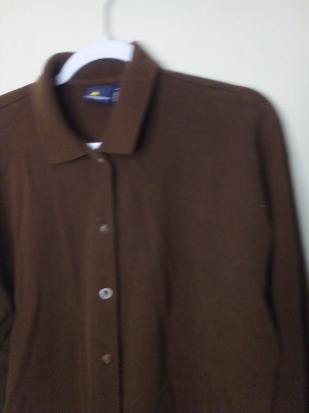 Liz Sport Shirt Women L Button Up Polo Soft Brown - Picture 3 of 14